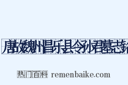唐故魏州昌乐县令孙君墓志铭是什么意思的图片